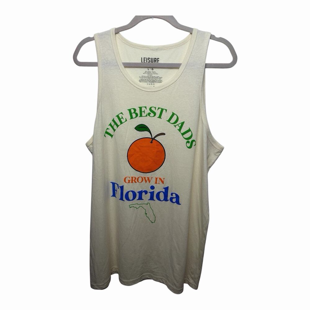Leisure Lounge Best Dads Grow In Florida Orange Graphic Tank Top Men’s Large